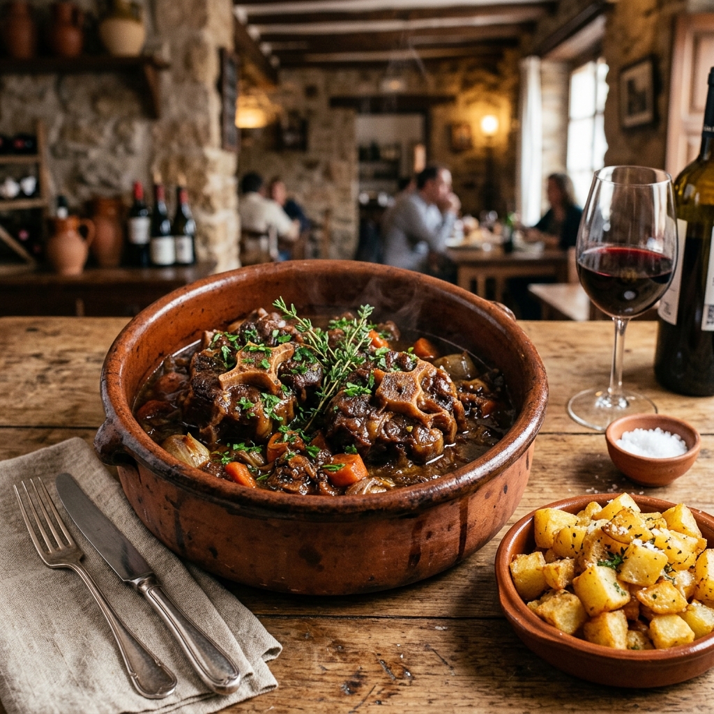 Rabo de toro estofado en cazuela de barro